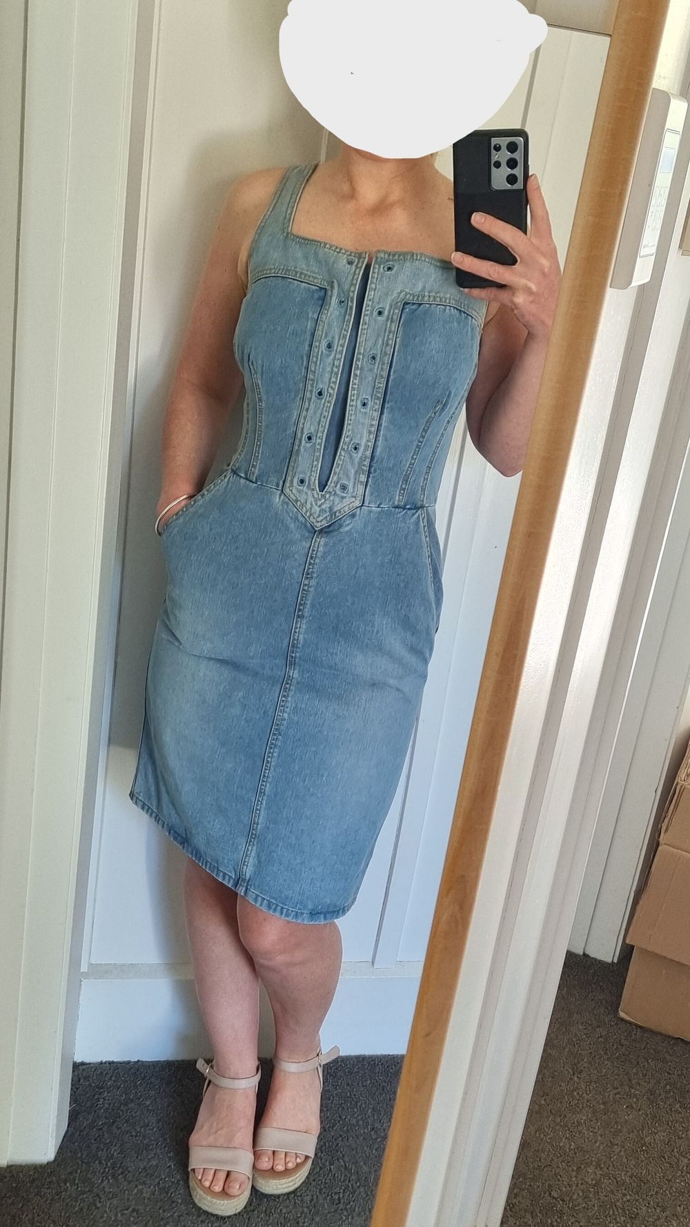 Marc Jacobs - 90's Vintage Marc Jacob's Denim Bustier Bodycon Dress on  Designer Wardrobe