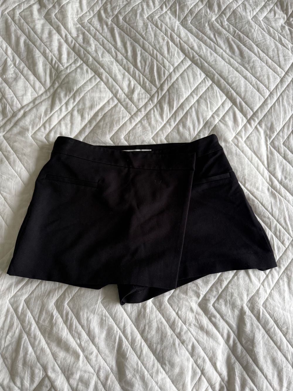 Black glassine skort