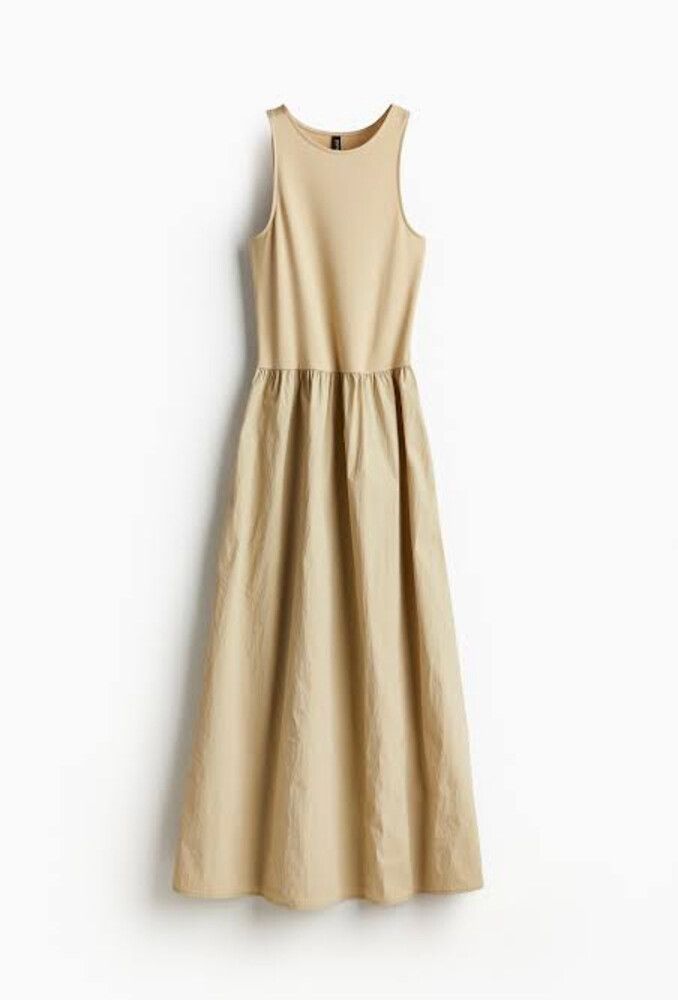 H&M Sleeveless Skirt Dress Beige Size M