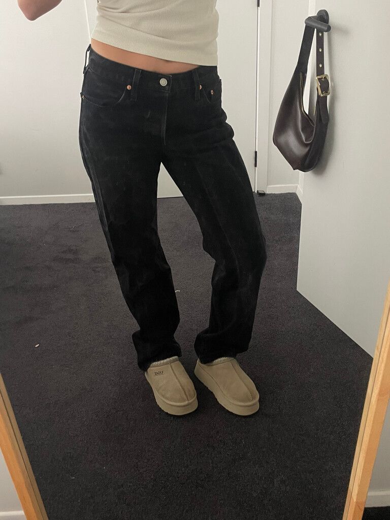 Levi’s Black Ribcage straight leg jeans