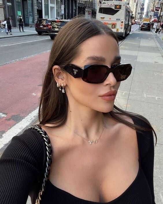Prada Black Geometric Sunglasses