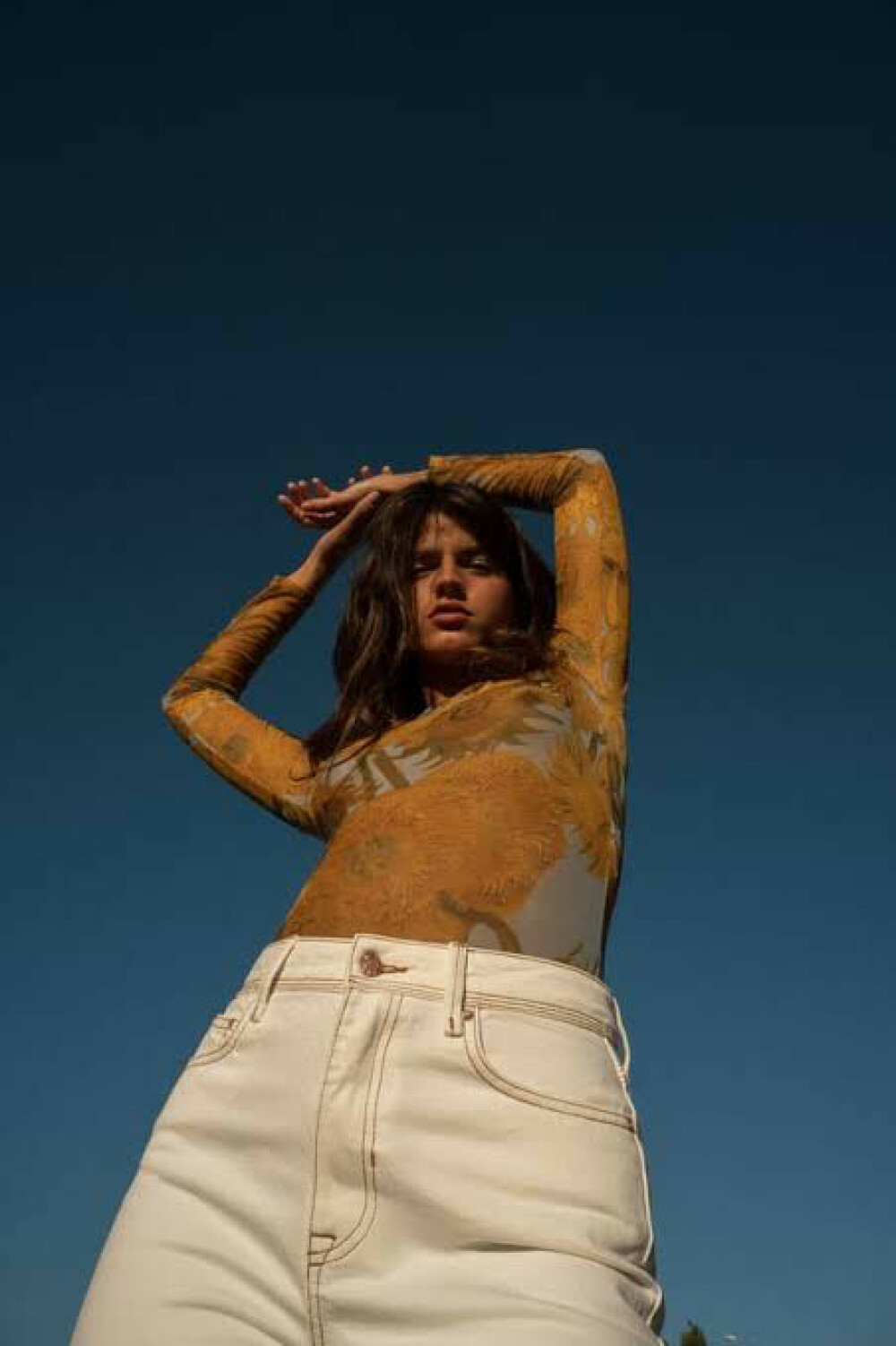 Zara - Zara 90s Mesh Bodysuit Van Gogh Sunflowers on Designer Wardrobe